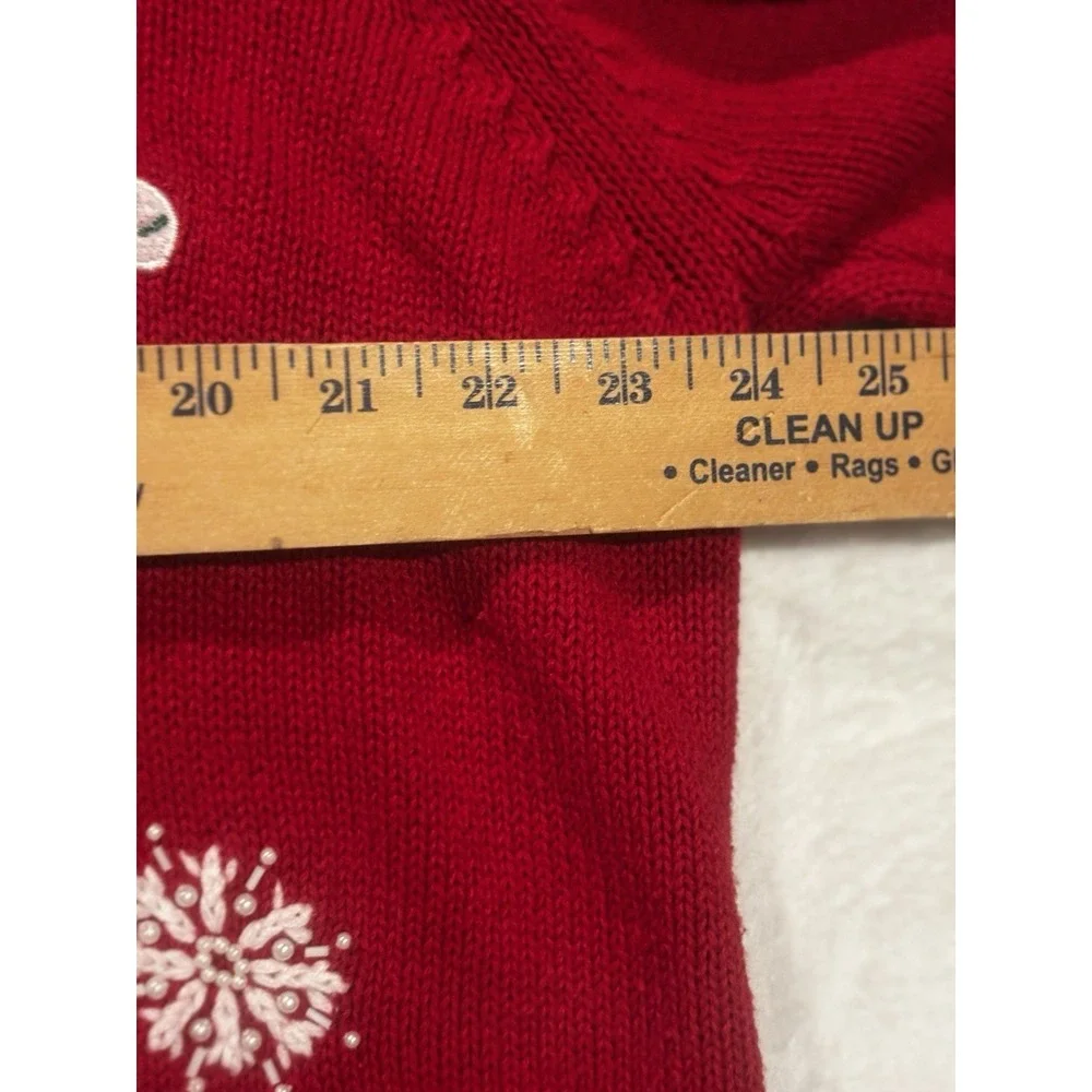 VTG Ms. Lee Winter  XL‎ Sweater Women's Cardigan Snowmen Embroidered Full Zip